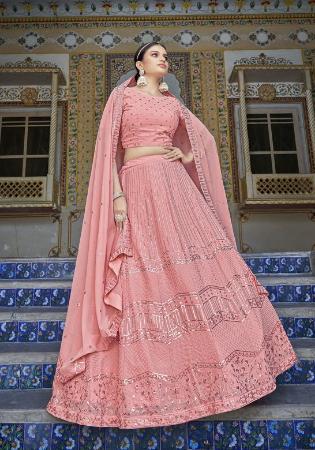 Picture of Ravishing Georgette Burly Wood Lehenga Choli