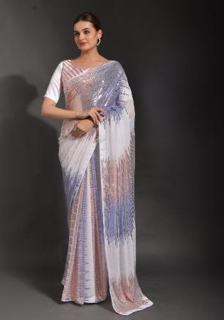 Picture of Excellent Georgette White Saree