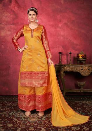 Picture of Marvelous Silk Sandy Brown Readymade Salwar Kameez