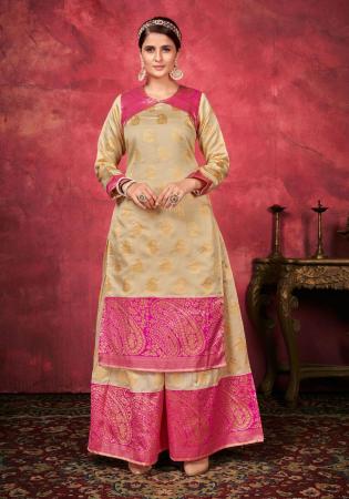 Picture of Magnificent Silk Tan Readymade Salwar Kameez