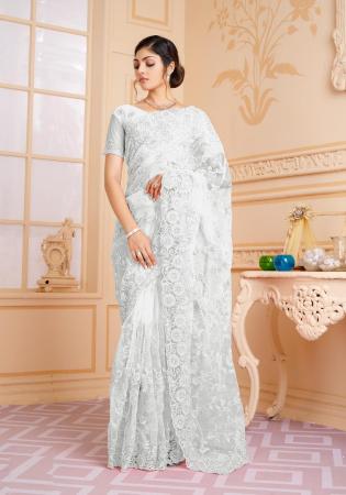 Picture of Bewitching Net White Saree