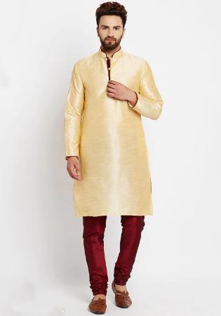 Picture of Splendid Silk Pale Golden Rod Kurtas