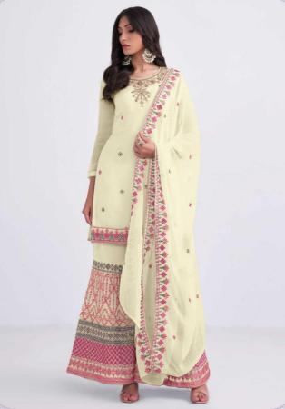 Picture of Amazing Georgette Tan Straight Cut Salwar Kameez