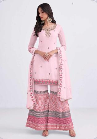 Picture of Georgette Rosy Brown Straight Cut Salwar Kameez