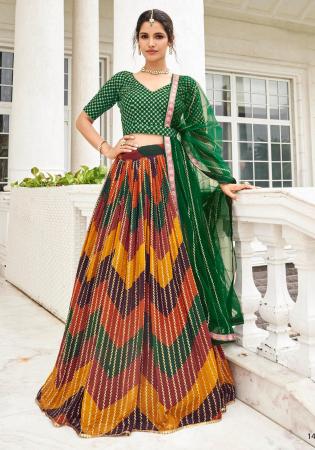 Picture of Amazing Georgette Dark Green Lehenga Choli