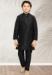 Picture of Pretty Silk Black Kids Kurta Pyjama