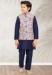 Picture of Nice Silk Navy Blue Kids Kurta Pyjama