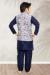 Picture of Gorgeous Silk Navy Blue Kids Kurta Pyjama