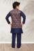 Picture of Classy Silk Navy Blue Kids Kurta Pyjama