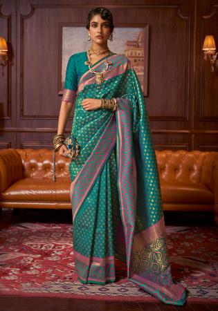 Picture of Stunning Silk Teal Saree