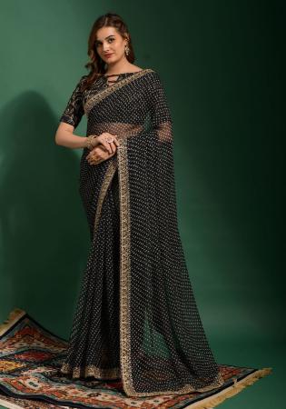 Picture of Stunning Chiffon Black Saree