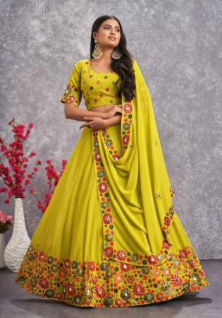 Picture of Appealing Georgette Dark Golden Rod Lehenga Choli