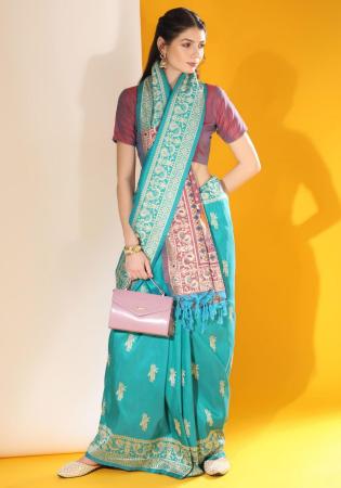 Picture of Ideal Silk Teal Saree