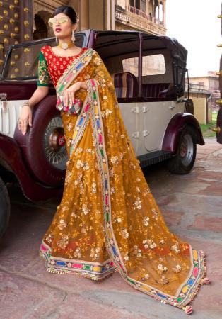 Picture of Stunning Silk Dark Khaki Saree