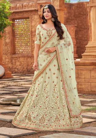 Picture of Delightful Georgette & Satin Tan Lehenga Choli