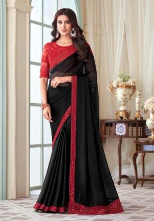 Picture of Magnificent Silk Black Saree