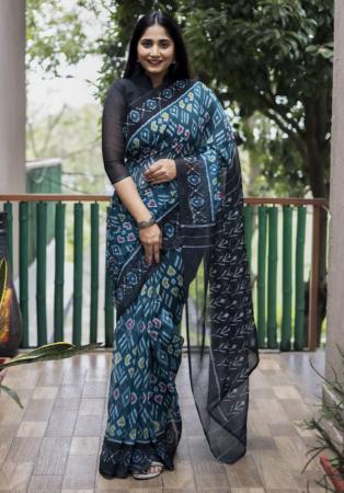 Picture of Wonderful Cotton Midnight Blue Saree