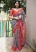 Picture of Grand Cotton Light Slate Grey Saree