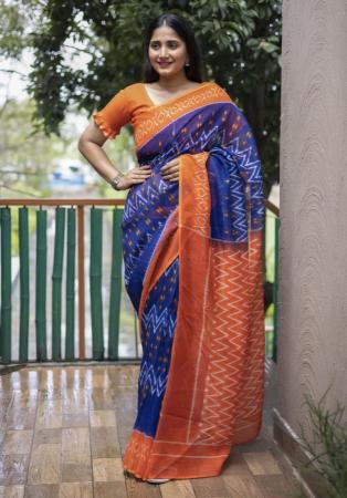 Picture of Superb Cotton Midnight Blue Saree