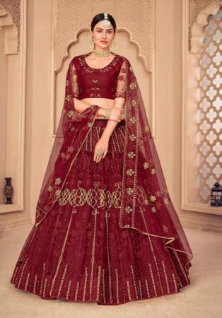 Picture of Statuesque Net Maroon Lehenga Choli