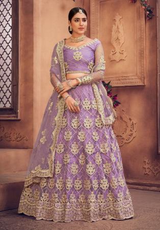 Picture of Comely Net Plum Lehenga Choli