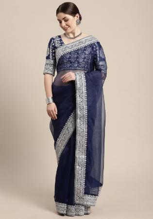 Picture of Good Looking Organza Dark Slate Grey Saree