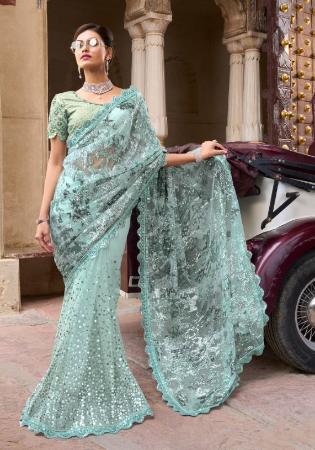 Picture of Marvelous Net Light Slate Grey Saree