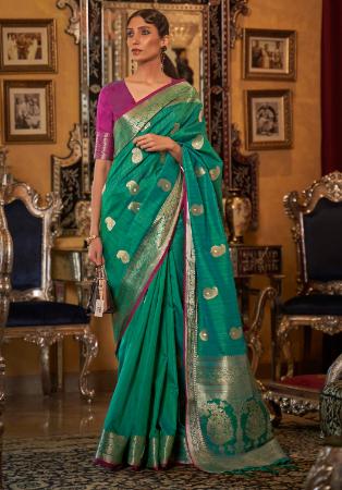 Picture of Shapely Silk Teal Saree