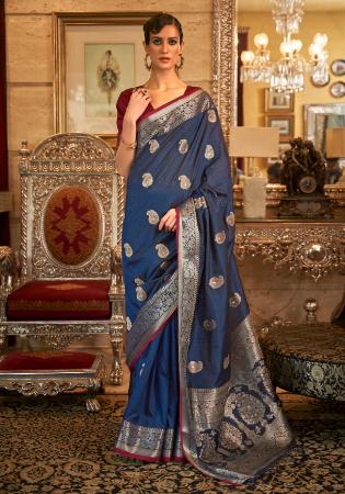 Picture of Splendid Silk Dark Slate Grey Saree