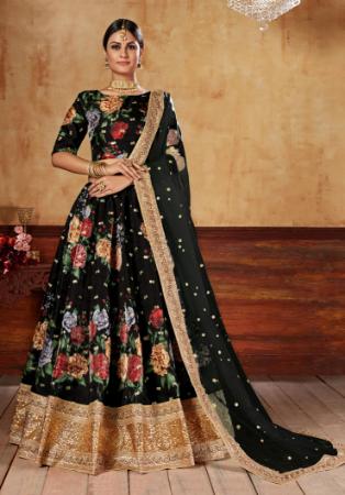 Picture of Elegant Silk Black Lehenga Choli