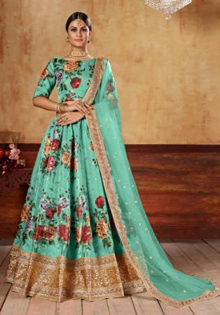 Picture of Sublime Silk Cadet Blue Lehenga Choli