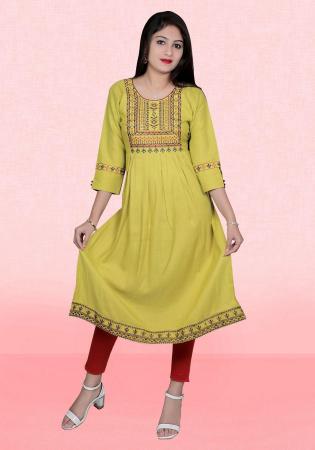 Picture of Magnificent Rayon Burly Wood Kurtis & Tunic