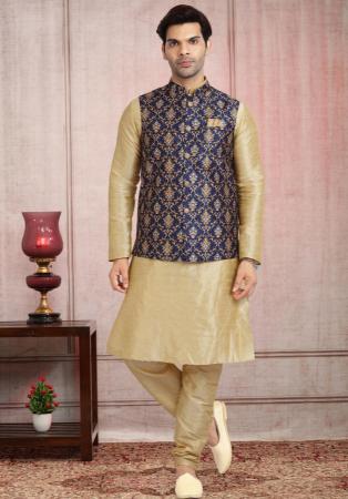 Picture of Exquisite Silk Tan Kurtas