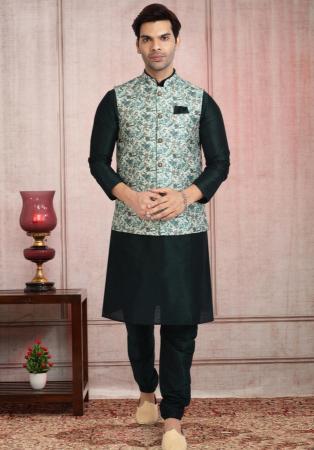 Picture of Well Formed Silk Dark Slate Grey Kurtas