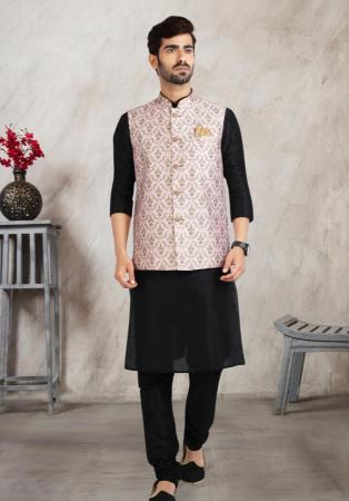 Picture of Good Looking Silk Black Kurtas