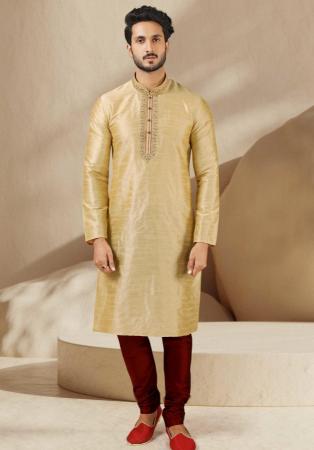 Picture of Alluring Silk Tan & Tan Kurtas