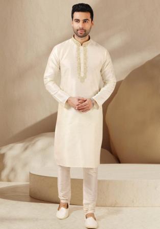 Picture of Bewitching Silk Beige Kurtas