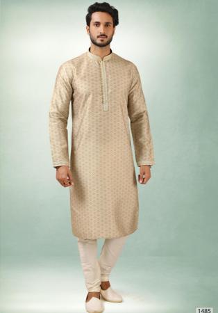 Picture of Sightly Silk Tan Kurtas