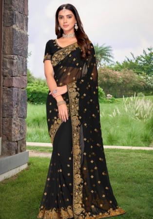 Picture of Appealing Georgette Black Saree