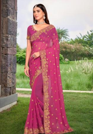 Picture of Appealing Georgette Brown Saree