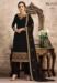 Picture of Pretty Georgette Black Straight Cut Salwar Kameez