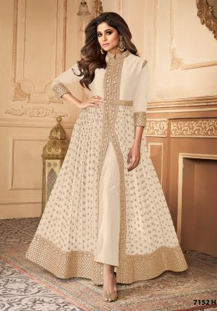 Picture of Classy Georgette Tan Anarkali Salwar Kameez