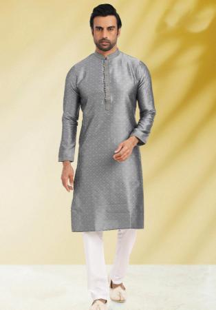 Picture of Alluring Cotton Dark Grey Kurtas