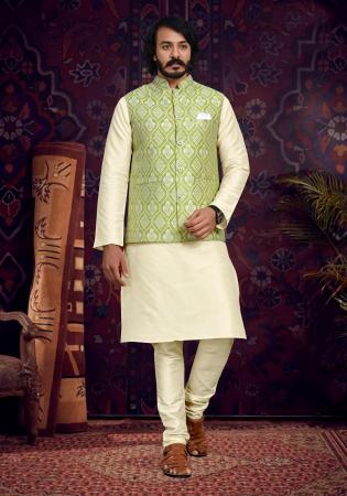 Picture of Enticing Silk Beige Kurtas