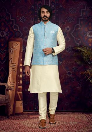 Picture of Delightful Silk Beige Kurtas