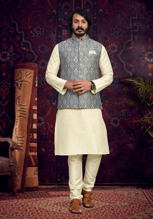 Picture of Classy Silk Beige Kurtas