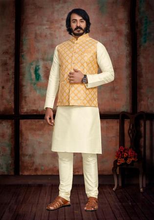 Picture of Lovely Silk Beige Kurtas