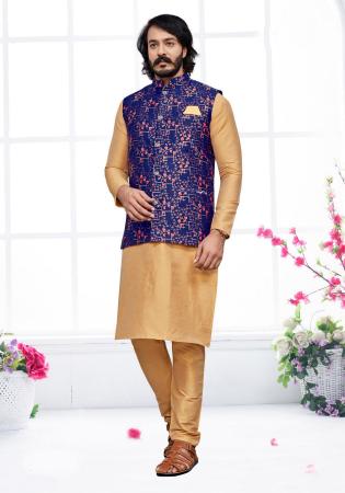 Picture of Amazing Silk Dark Khaki Kurtas