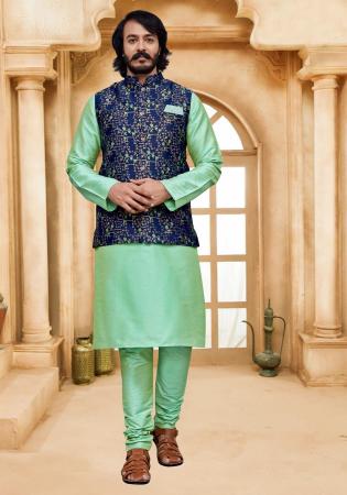 Picture of Grand Silk Dark Sea Green Kurtas