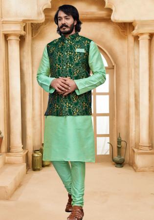 Picture of Excellent Silk Dark Sea Green Kurtas